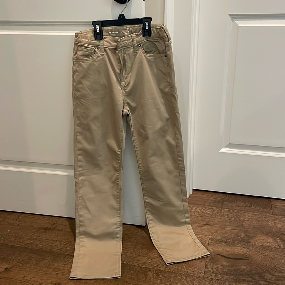 Old Navy khaki youth pants 360 stretch size 14 slim